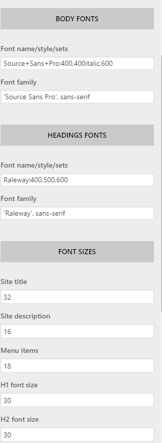 Website fonts