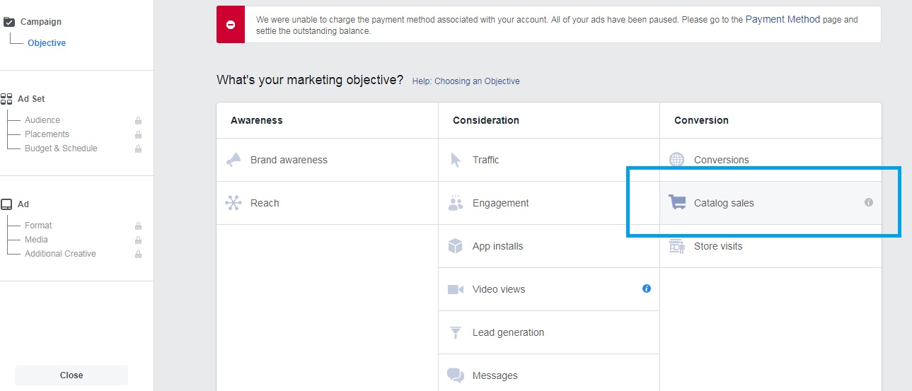 Facebook ad objective 