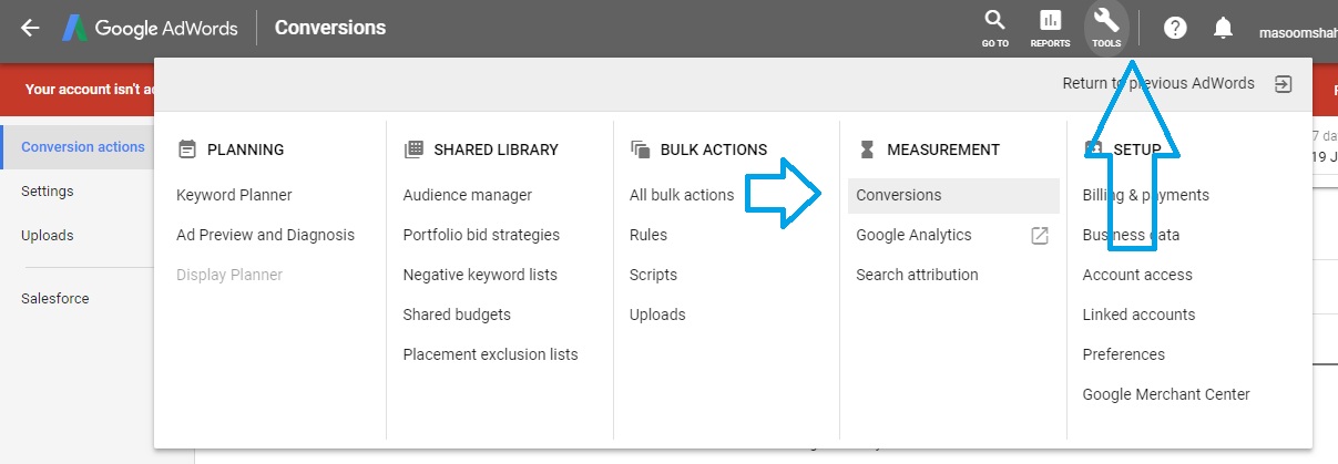 Conversion tracking in AdWords