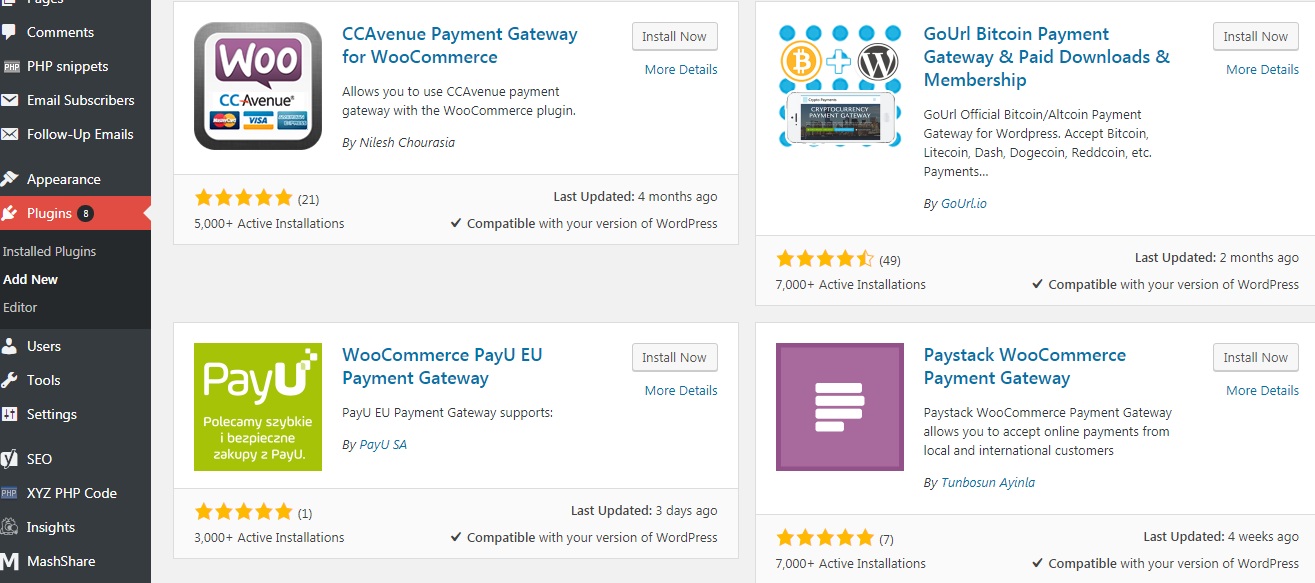 Payment Gateway Plugins 